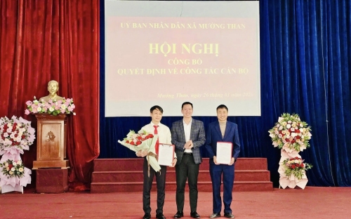 Hội nghị công bố quyết định về công tác cán bộ xã Mường Than